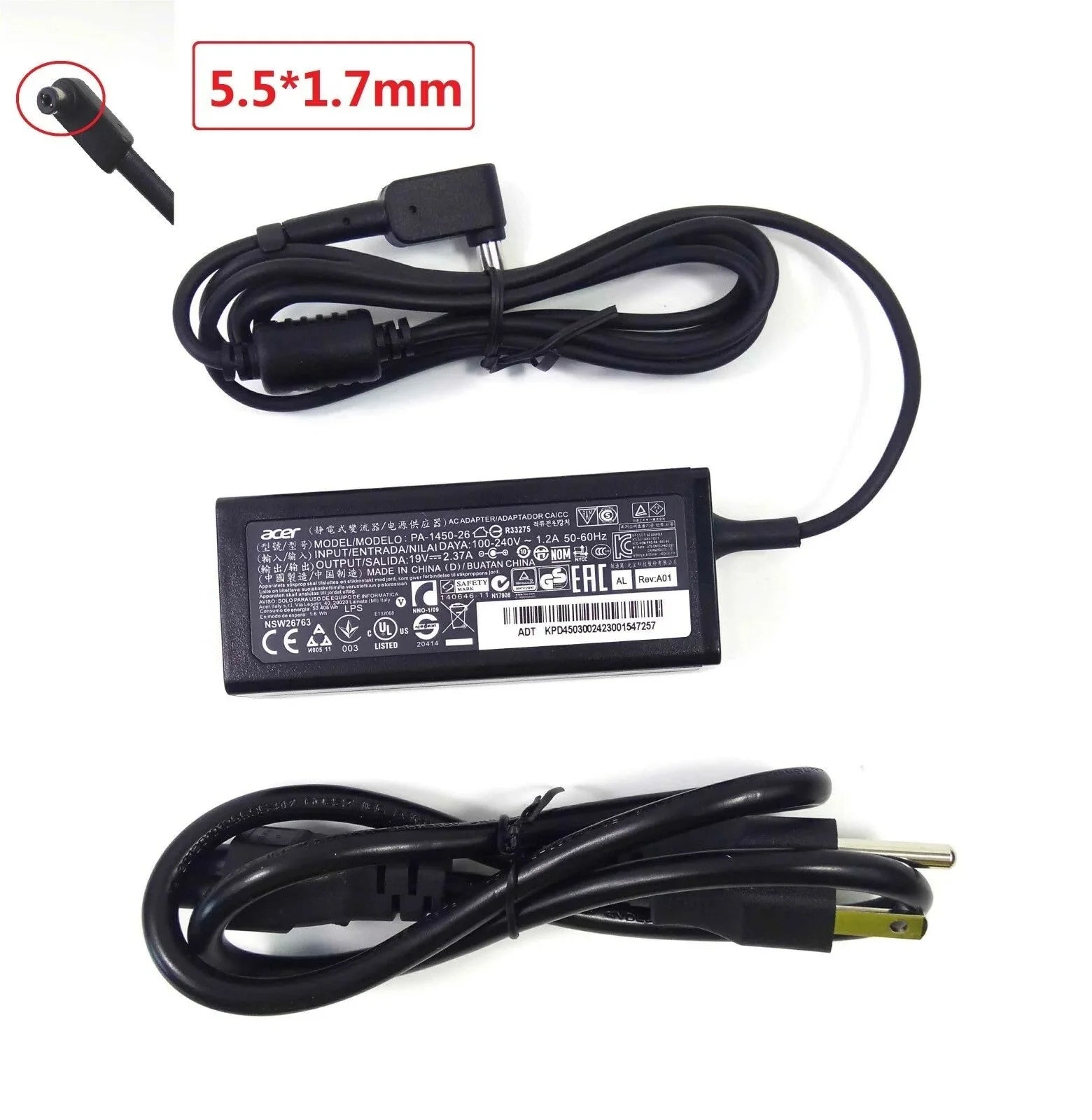Original 45W Acer Aspire PA-1540-26, Swift 5 SF514-52TP-82AD, TravelMate X514-51T-71CZ Laptop Adapter - eBuy UAE